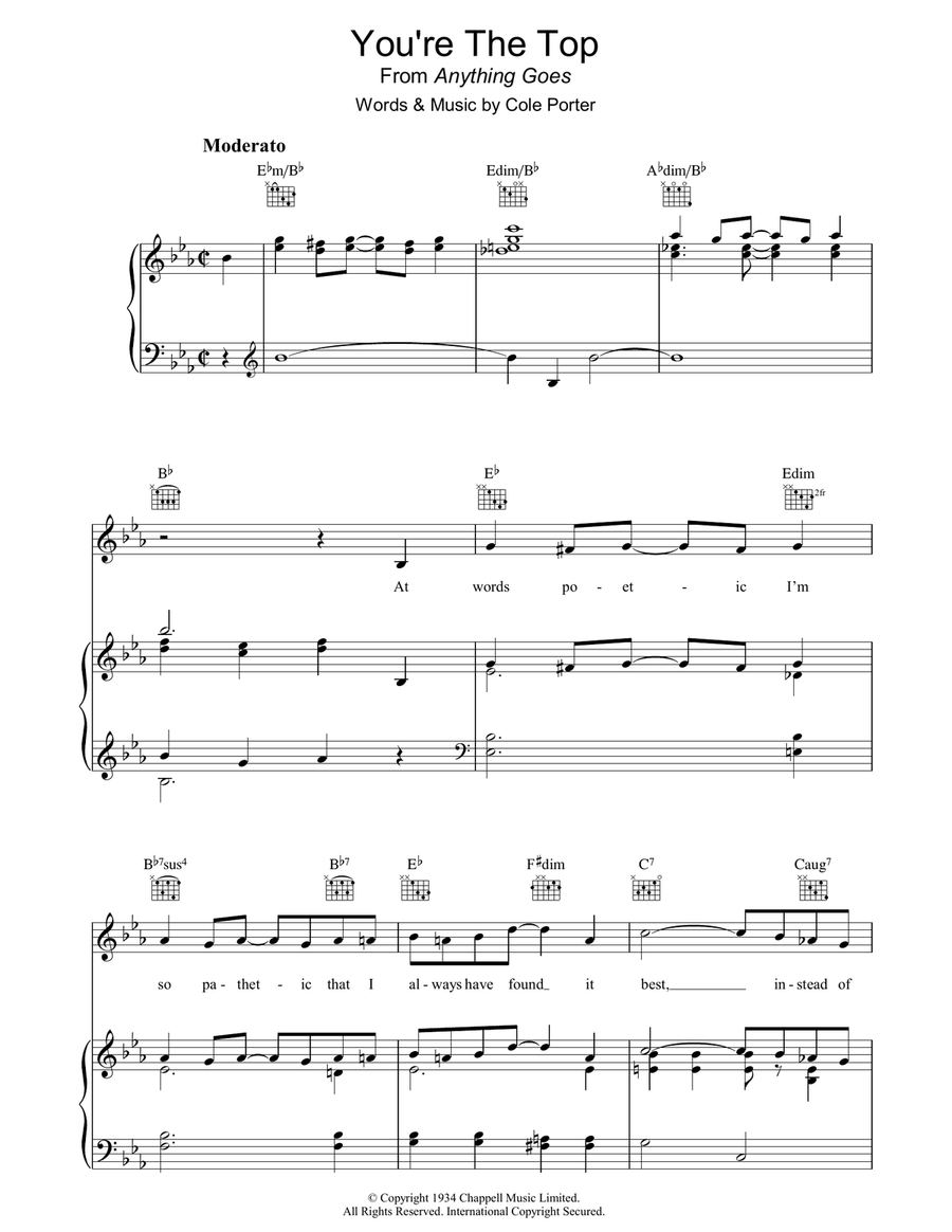 You're The Top Guitar scores gallery preview page 1