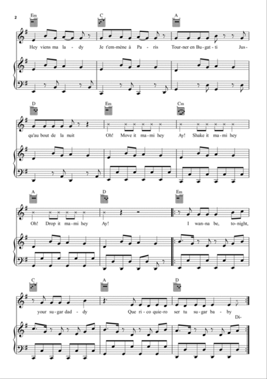 Sugar Baby Piano, Vocal, Guitar scores gallery preview page 2