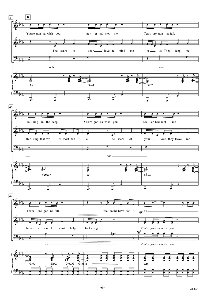 Rolling In The Deep 3-Part scores gallery preview page 6