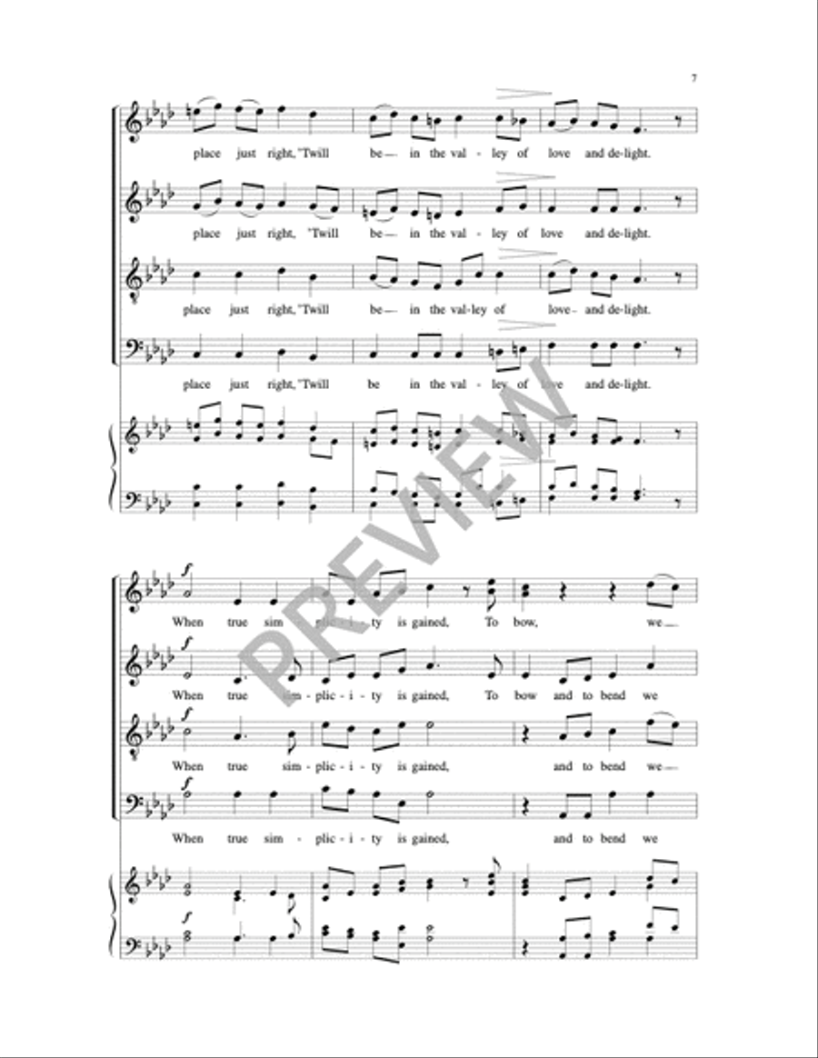 The Gift to Be Simple 4-Part scores gallery preview page 11