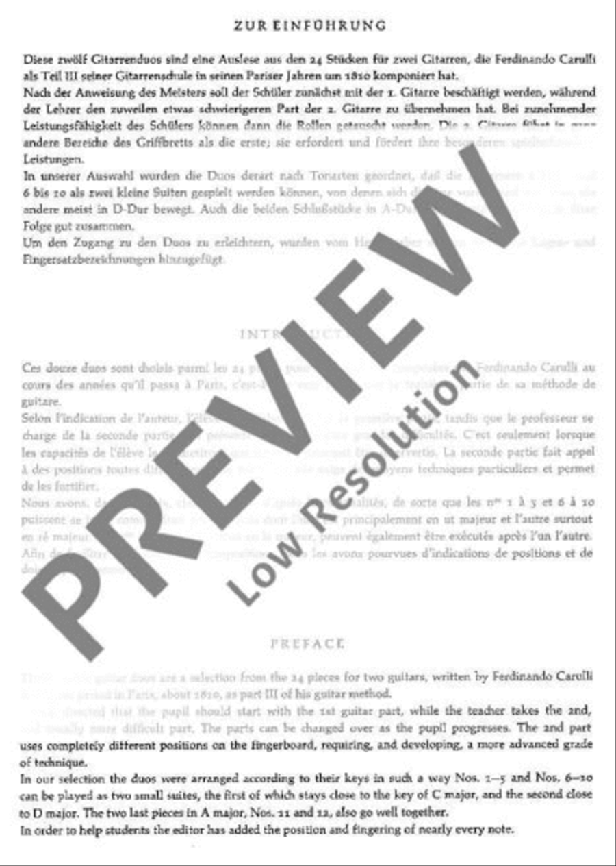 12 Duos Classical Guitar scores gallery preview page 4
