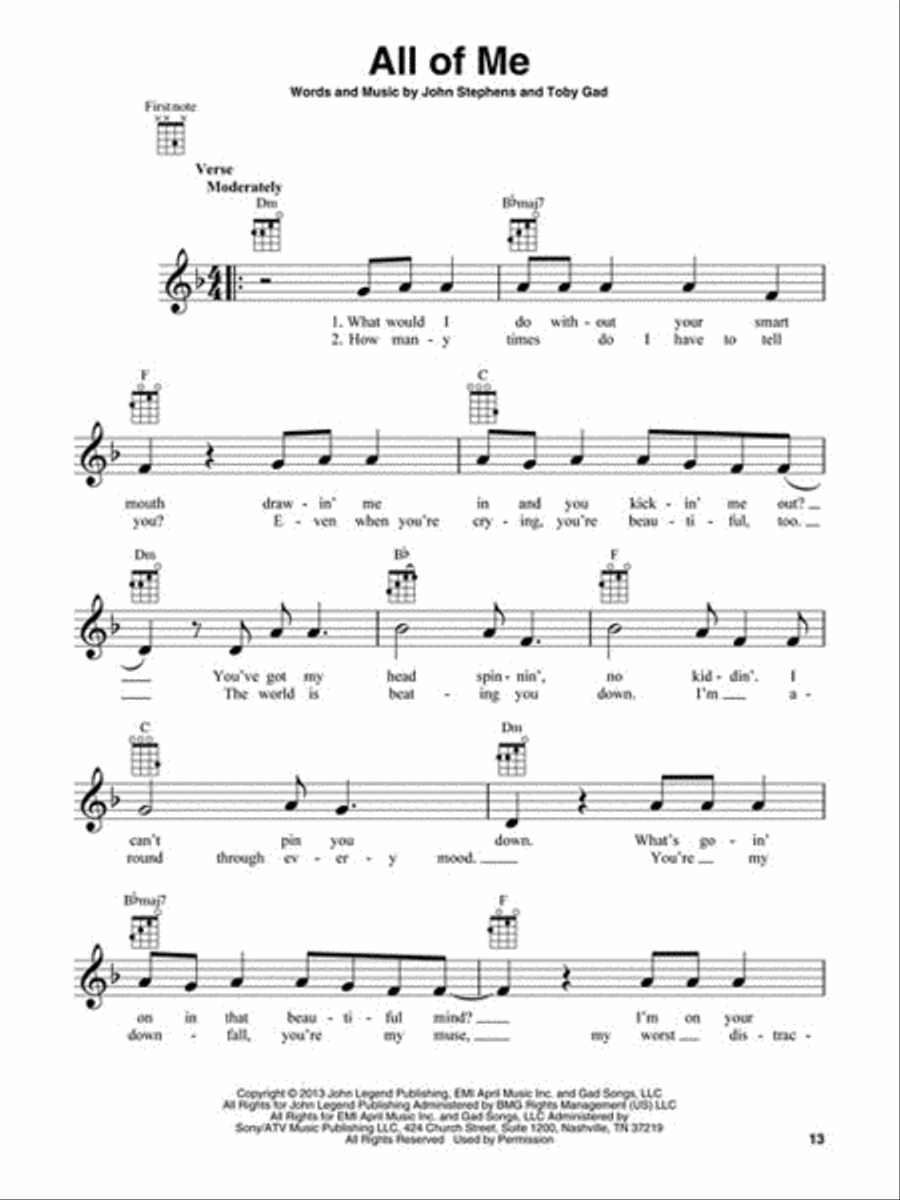 Chart Hits of 2014-2015 for Ukulele Ukulele scores gallery preview page 3