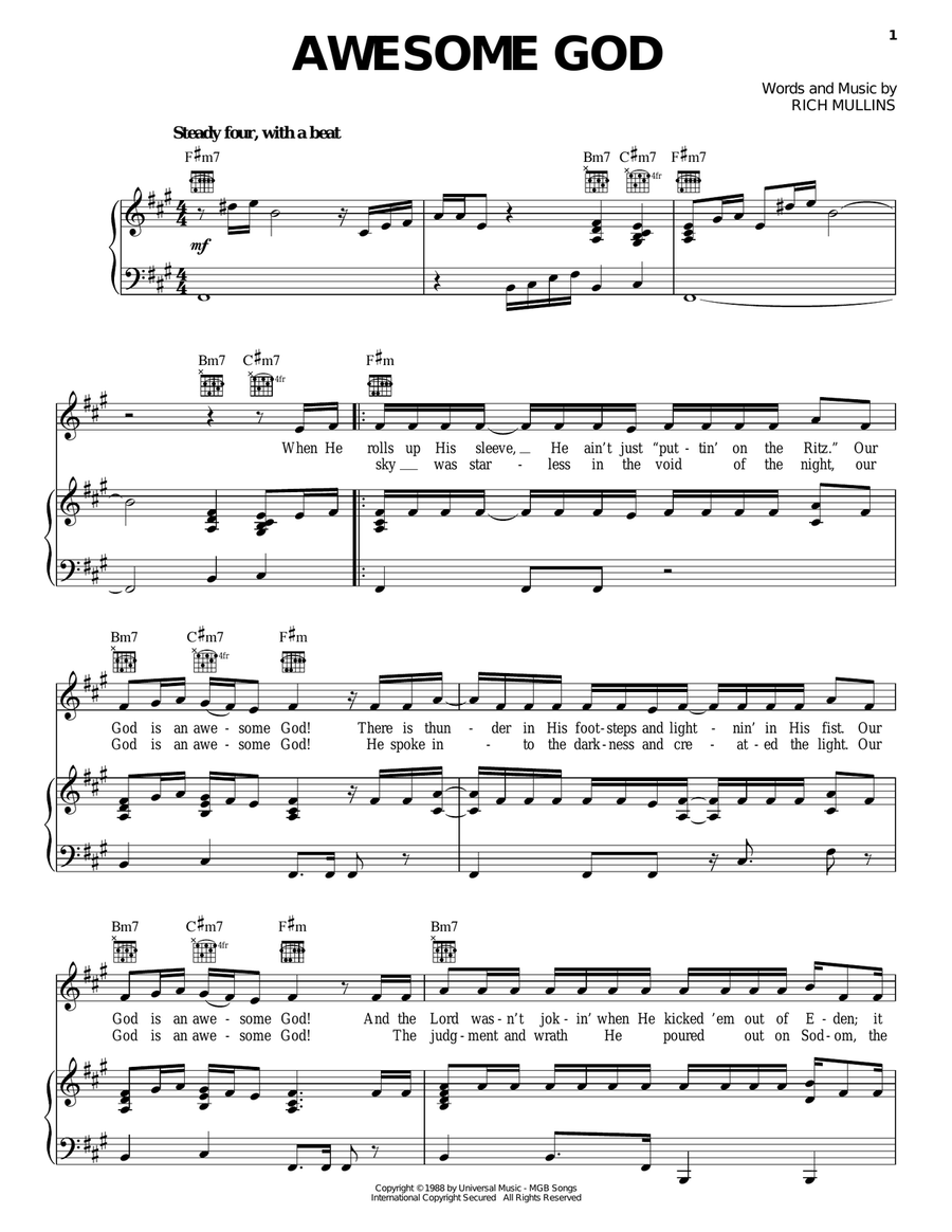 Awesome God Acoustic Guitar scores gallery preview page 1