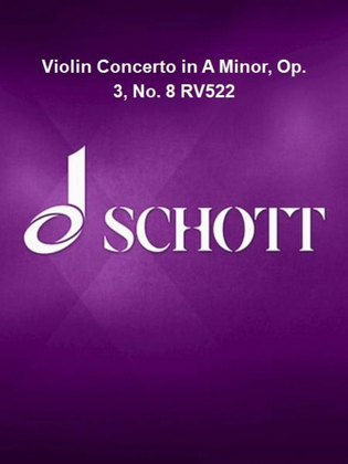 Book cover for Violin Concerto in A Minor, Op. 3, No. 8 RV522
