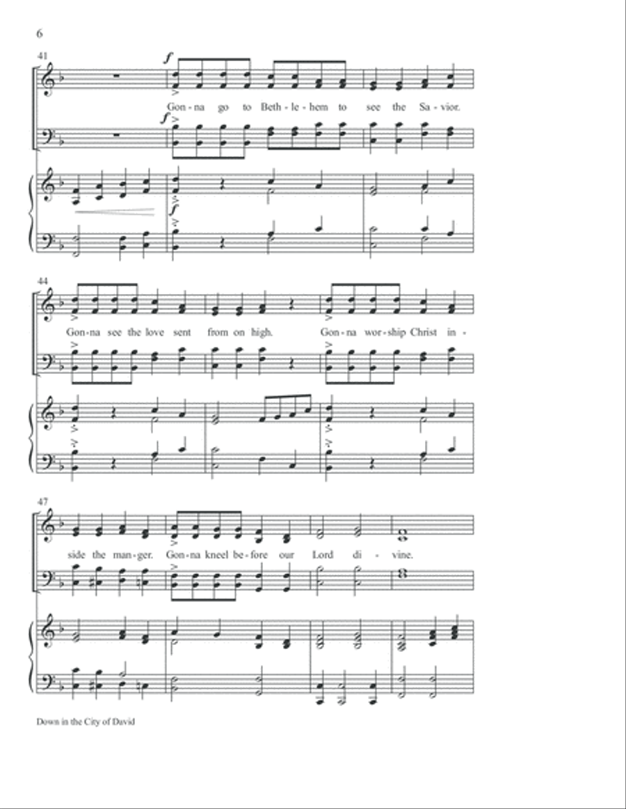 Down in the City of David 4-Part scores gallery preview page 7