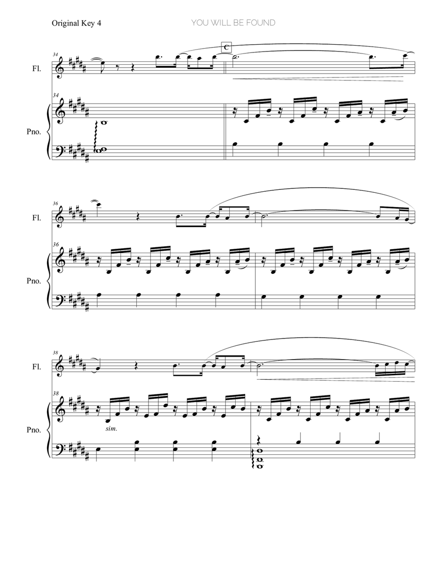 You Will Be Found Flute Solo scores gallery preview page 5
