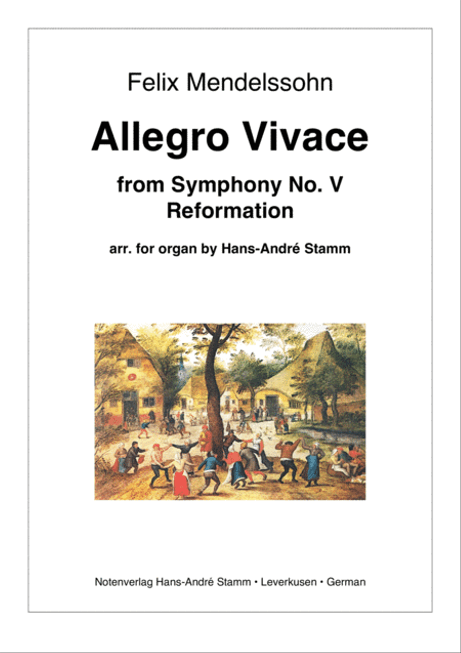 F. Mendelssohn Allegro vivace 2nd mvmt from Symphony No. 5 'Reformation' Organ Solo scores gallery preview page 1