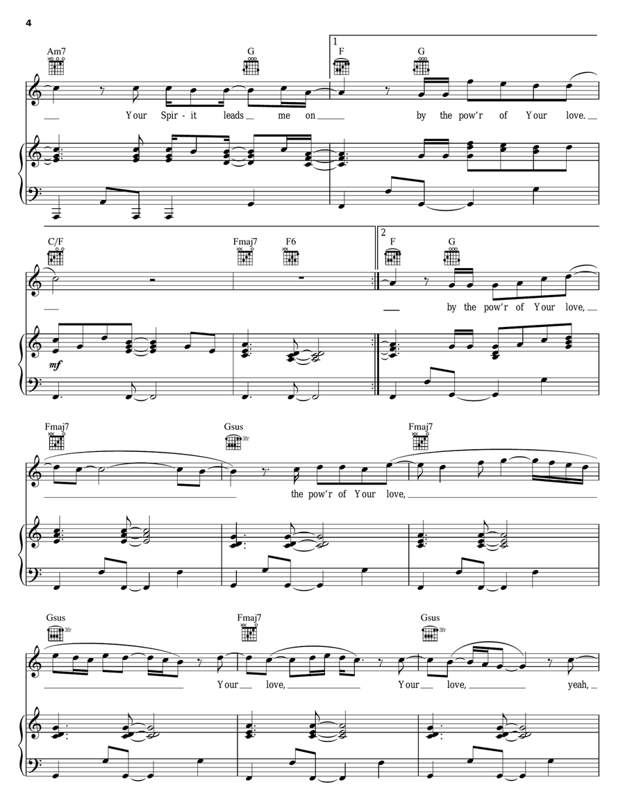 The Power Of Your Love Piano, Vocal, Guitar scores gallery preview page 4