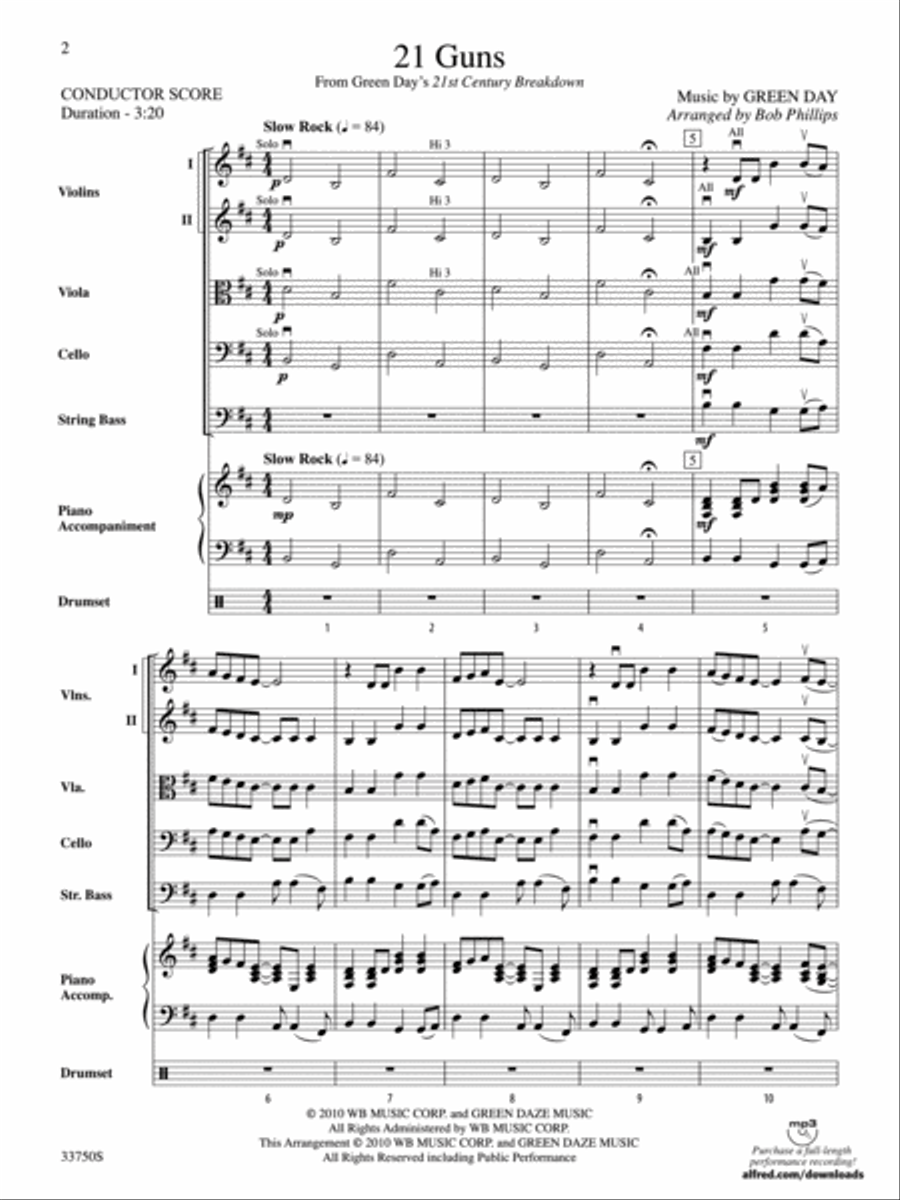 21 Guns String Orchestra scores gallery preview page 2