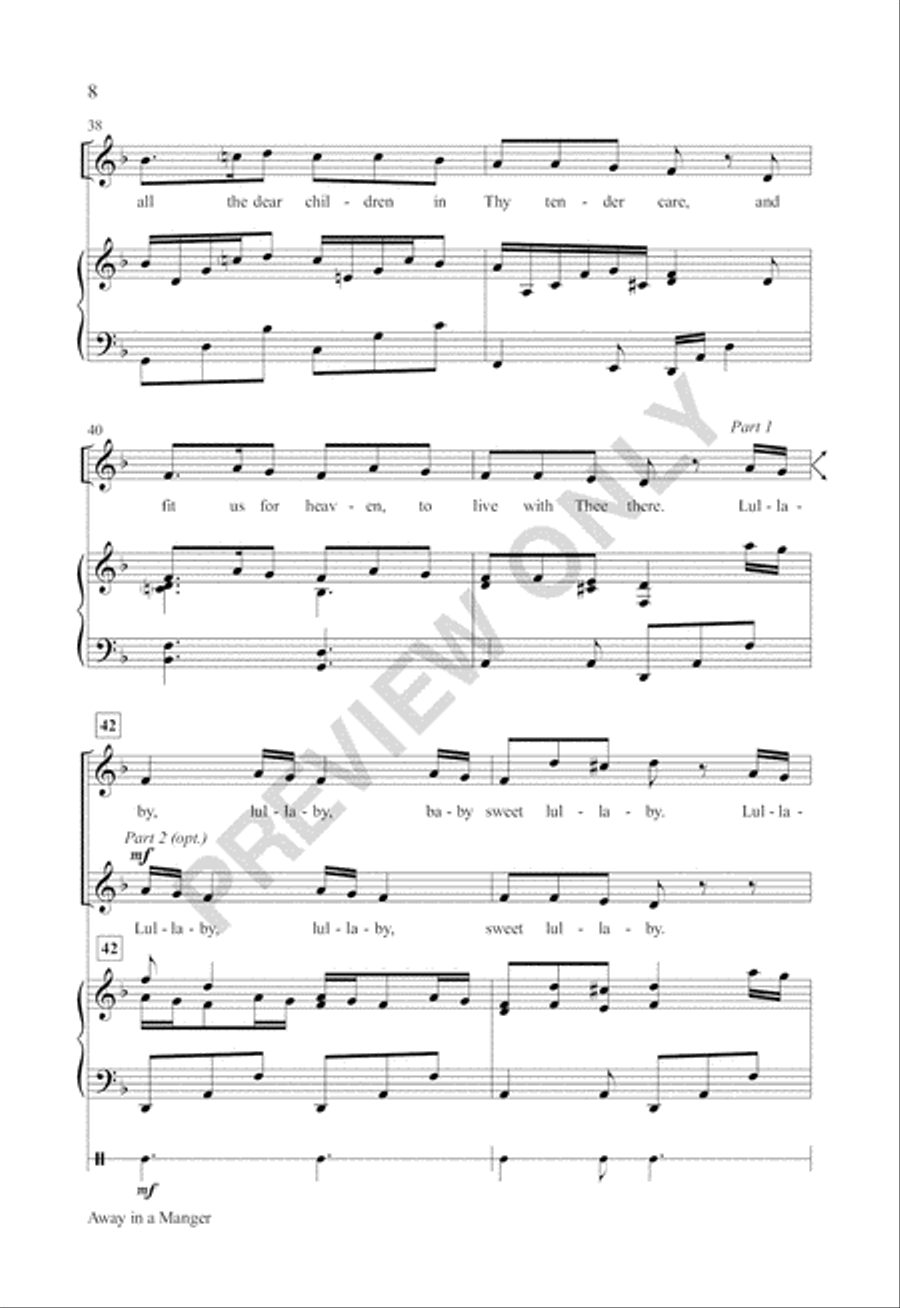 Away in a Manger by Brad Nix Unison Choir - Sheet Music page 7
