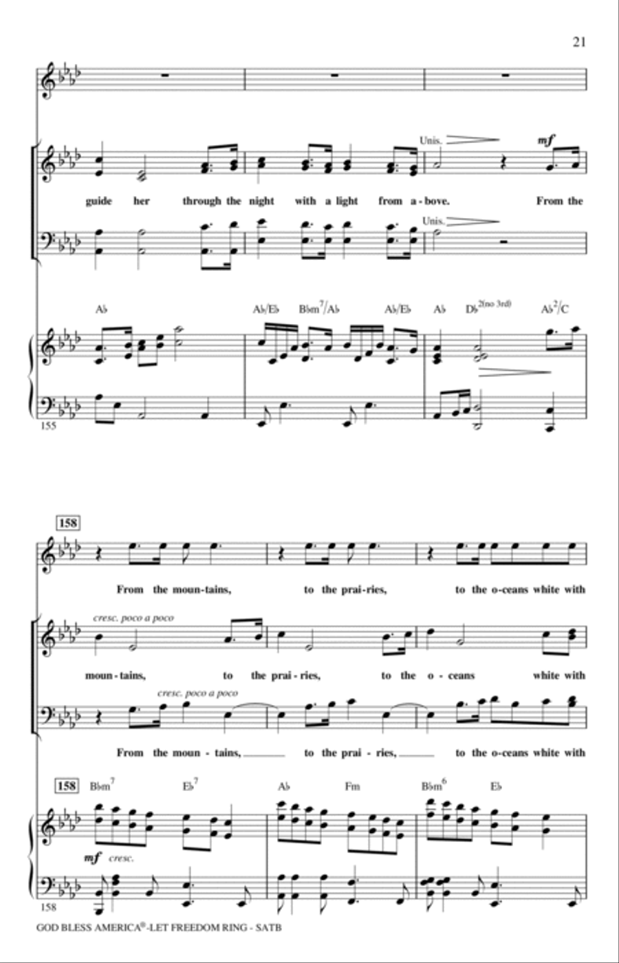 God Bless America (Let Freedom Ring) (Medley) 4-Part scores gallery preview page 20