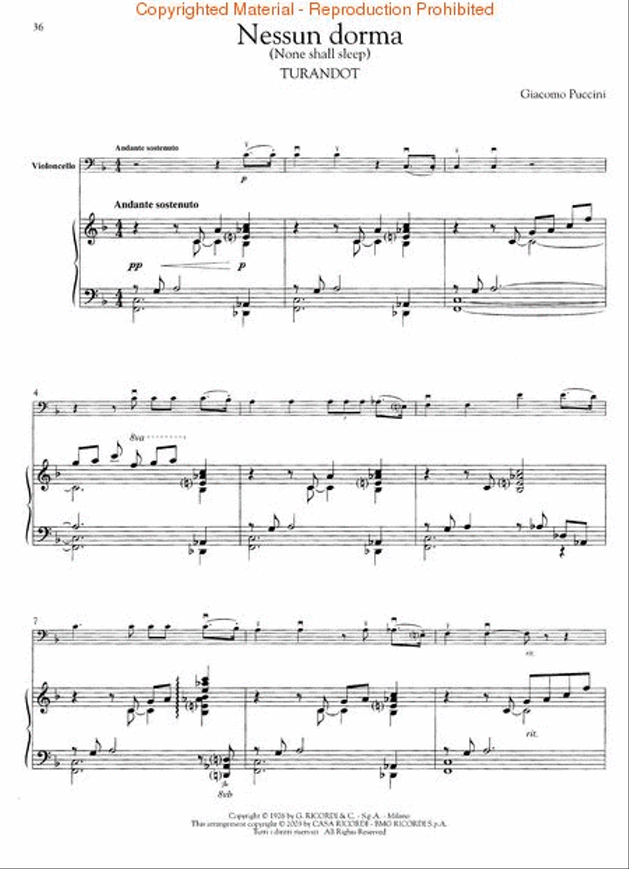 Play Puccini Play Puccini Cello Solo scores gallery preview page 3