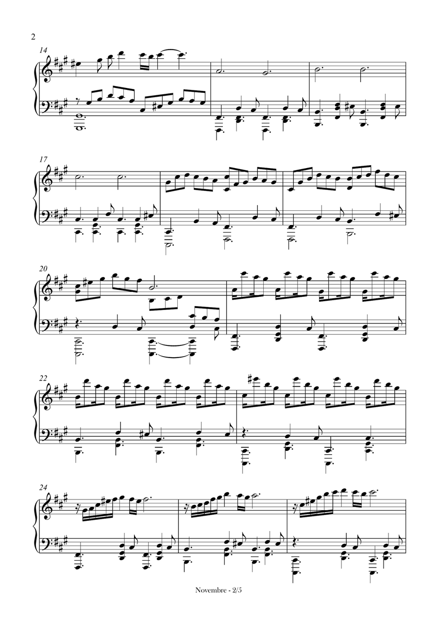 Novembre Piano Solo scores gallery preview page 2