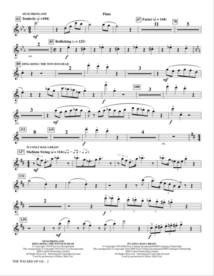 The Wizard of Oz - Flute Choir scores gallery preview page 2
