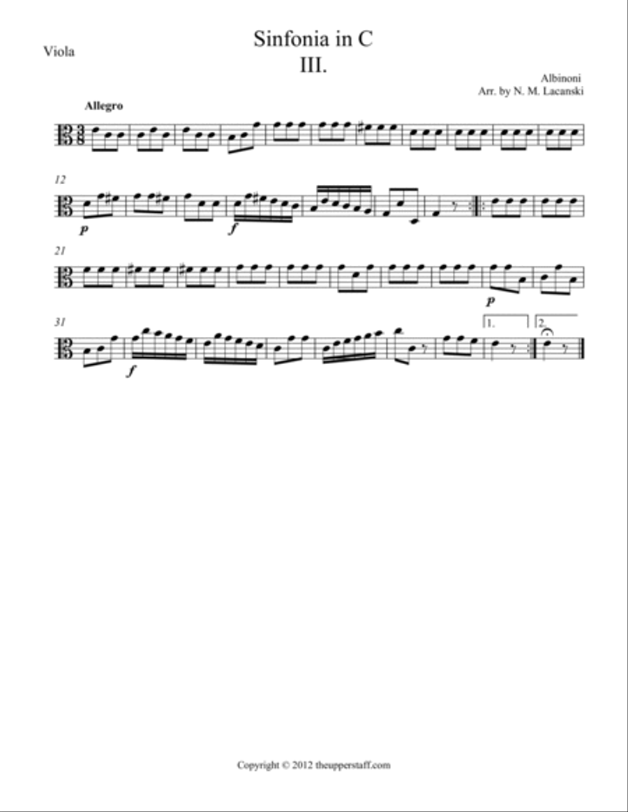 Sinfonia in C Movement III String Orchestra scores gallery preview page 2