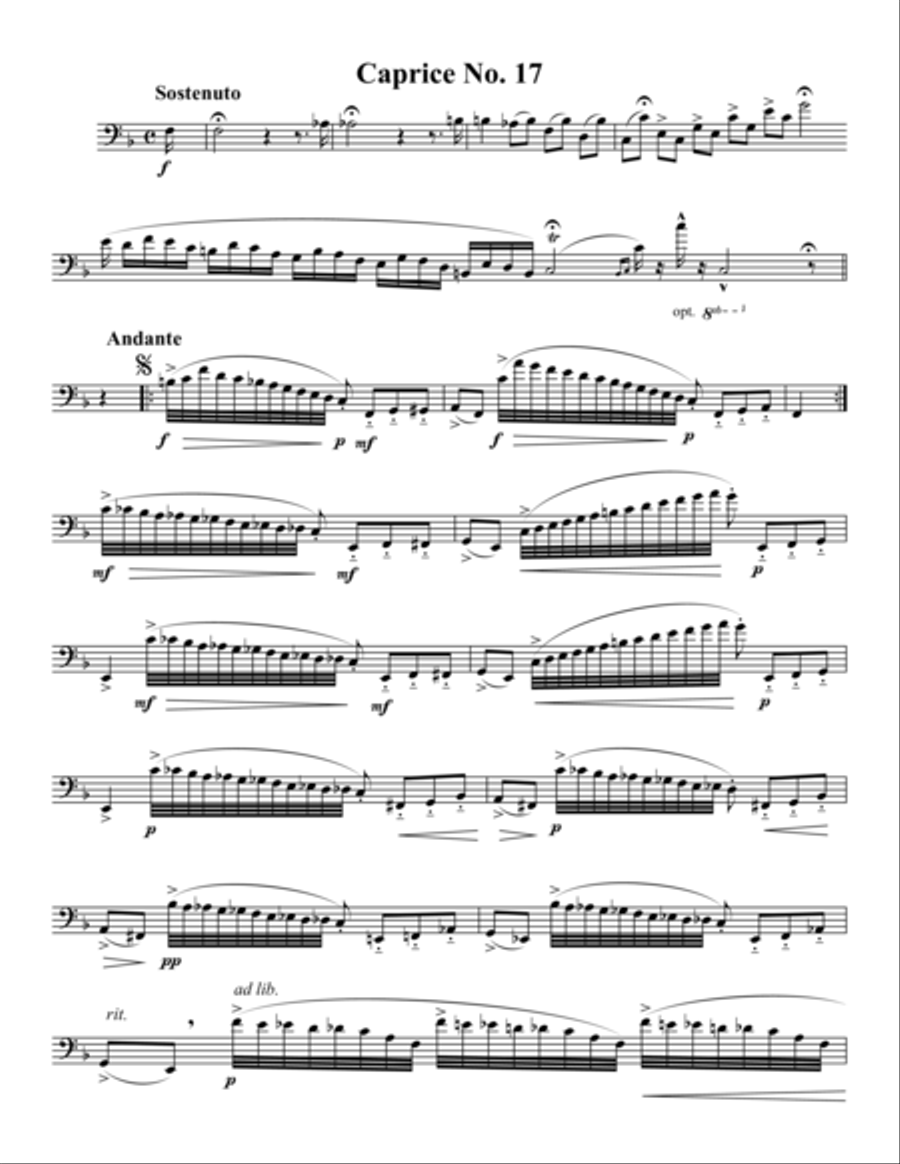 Four Caprices (11, 17, 20 and 24) Euphonium scores gallery preview page 5