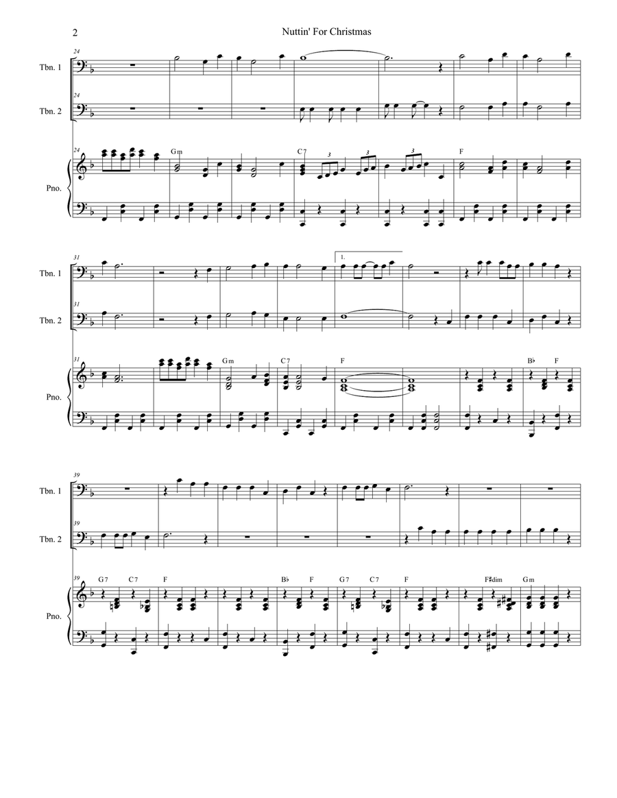 Nuttin' For Christmas Trombone Duet scores gallery preview page 2