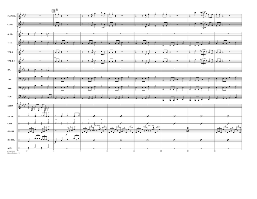 Green Onions - Full Score Marching Band scores gallery preview page 4