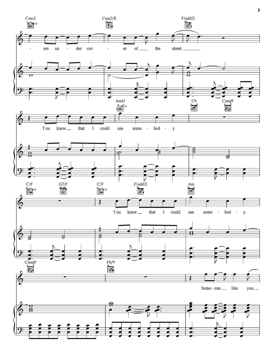 Use Somebody Use Somebody Acoustic Guitar scores gallery preview page 3