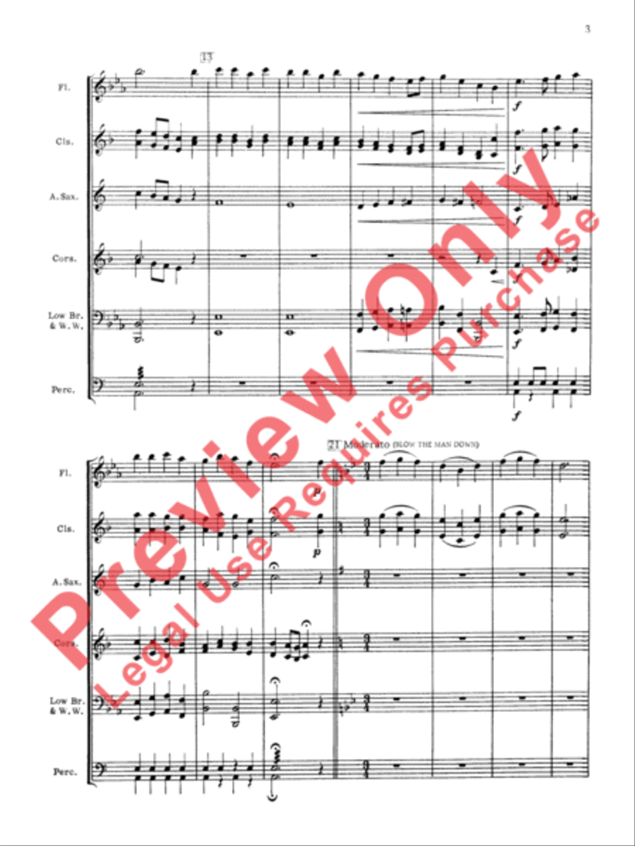 Songs of the Sea (Medley) Concert Band scores gallery preview page 4
