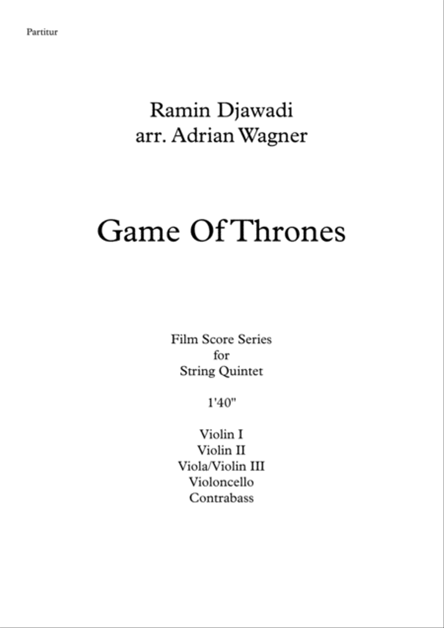 Game Of Thrones String Quintet scores gallery preview page 2