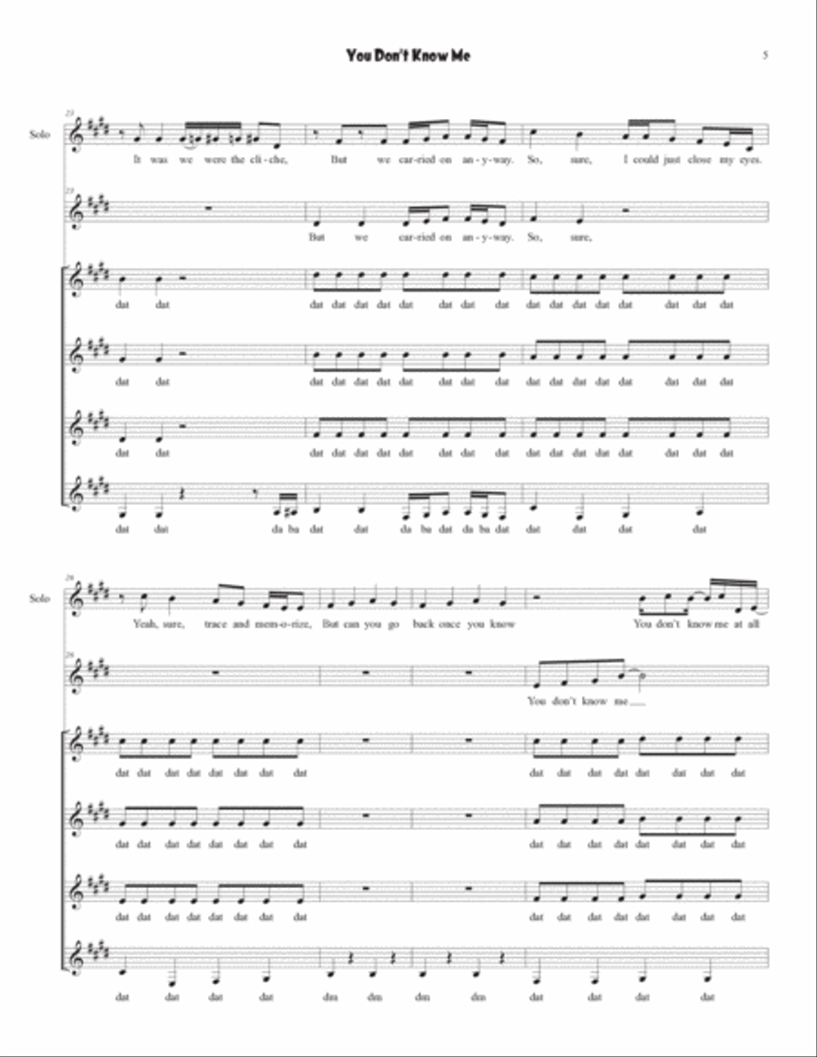 You Don't Know Me You Don't Know Me SSAA scores gallery preview page 5