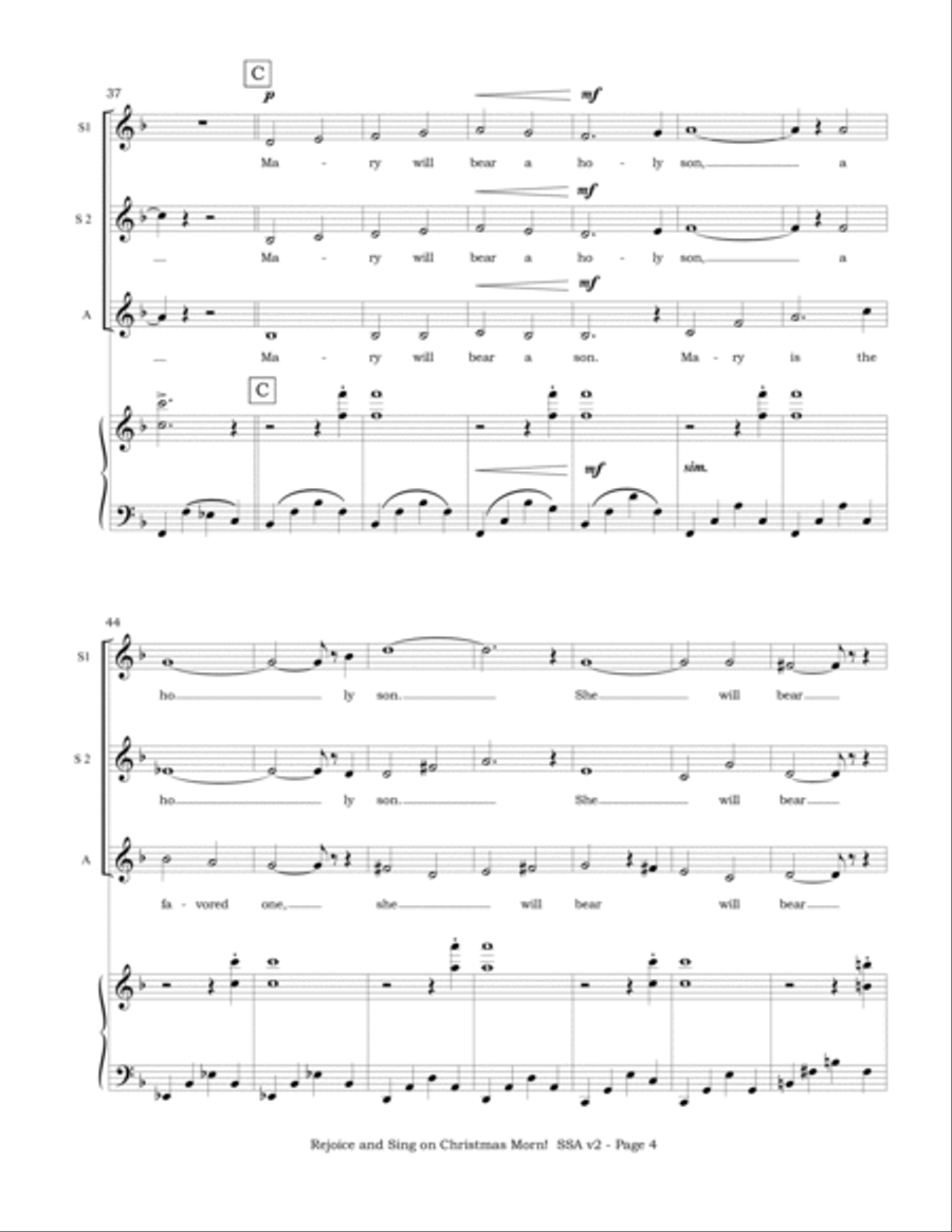Rejoice and Sing on Christmas Morn! (SSA choir and piano) SSA scores gallery preview page 5