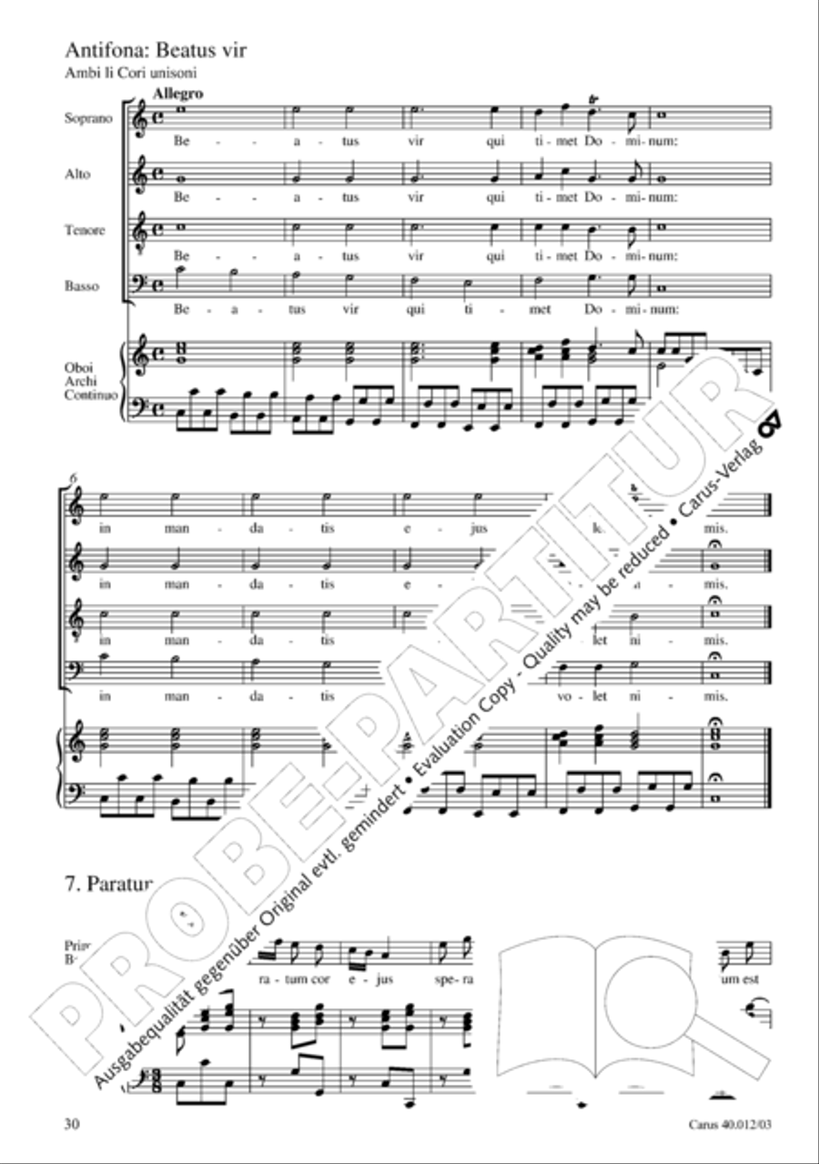 Beatus vir (How blest is he) Psalm 111 4-Part scores gallery preview page 31
