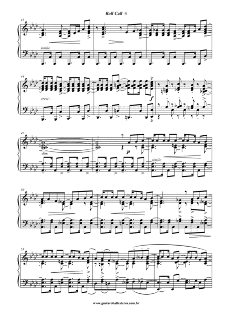 Prelúdio à Brasileira 4 - Roll Call Piano Solo scores gallery preview page 4