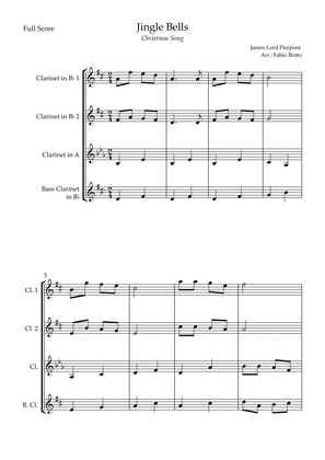 Jingle Bells (Christmas Song) for Clarinet Quartet