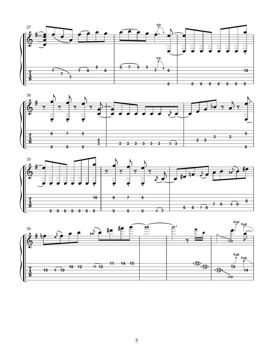 Reach for the Sky Guitar Tablature scores gallery preview page 3