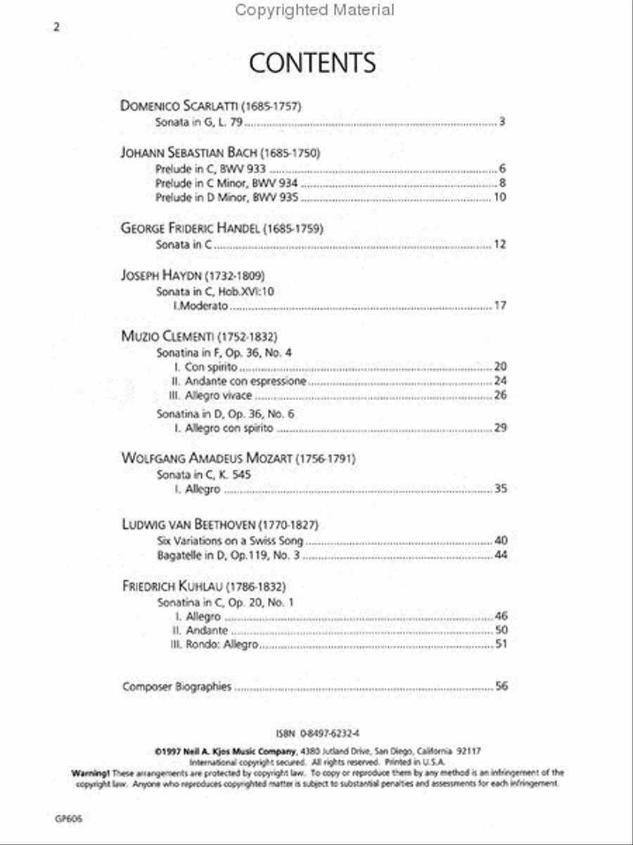 Piano Repertoire: Baroque/Classical Level 6 Piano Method scores gallery preview page 2