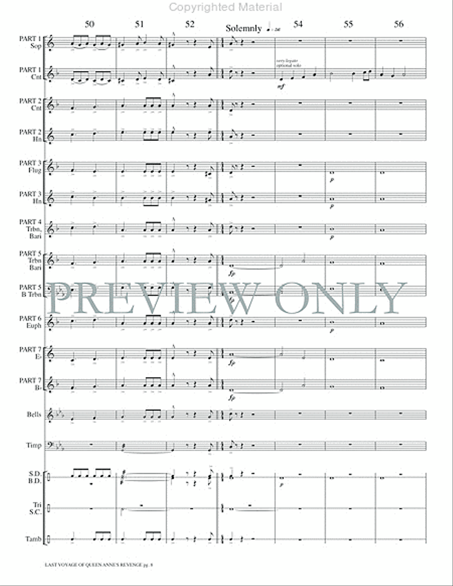 The Last Voyage of the Queen Anne's Revenge Concert Band scores gallery preview page 10