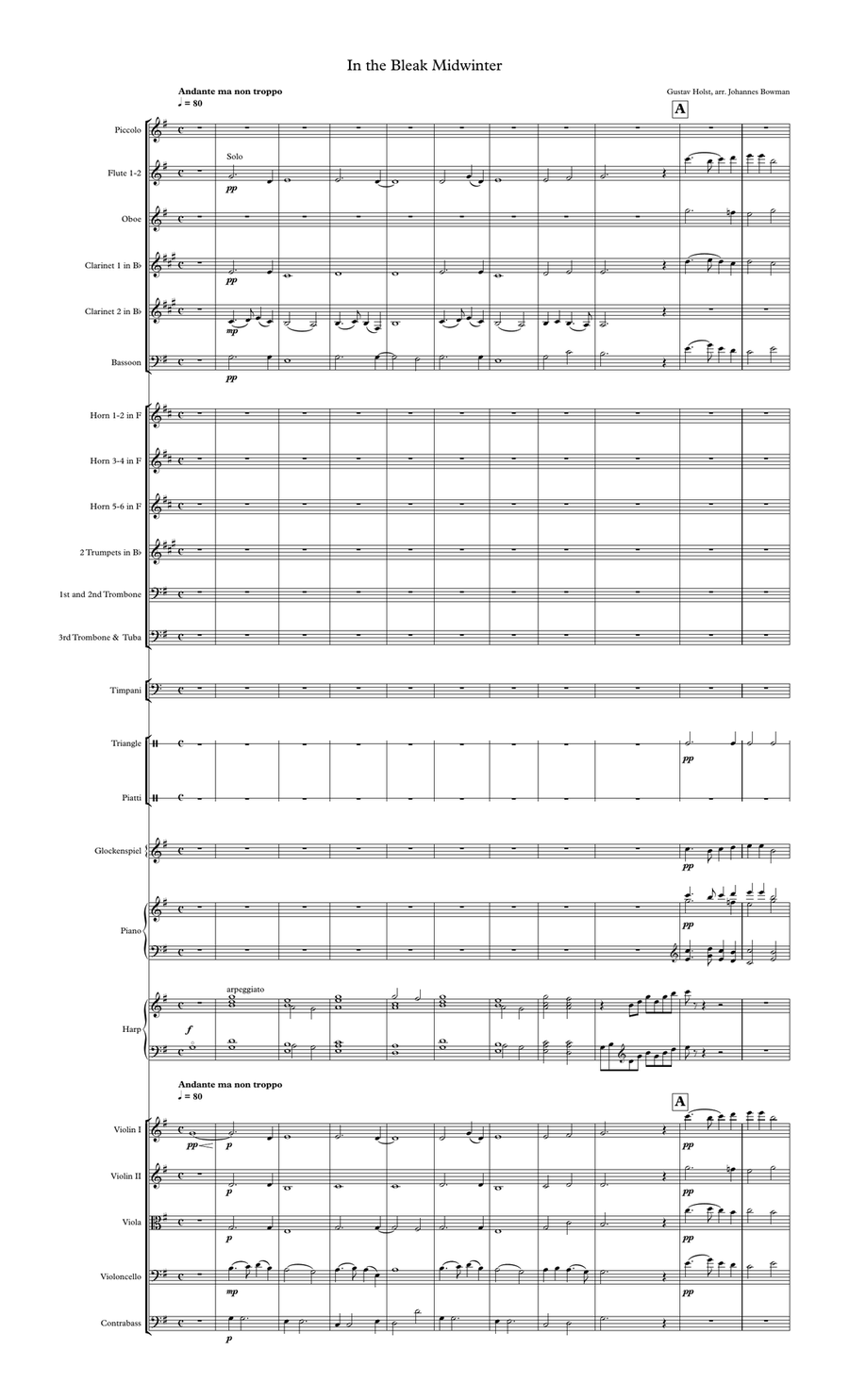 In The Bleak Midwinter Full Orchestra scores gallery preview page 1