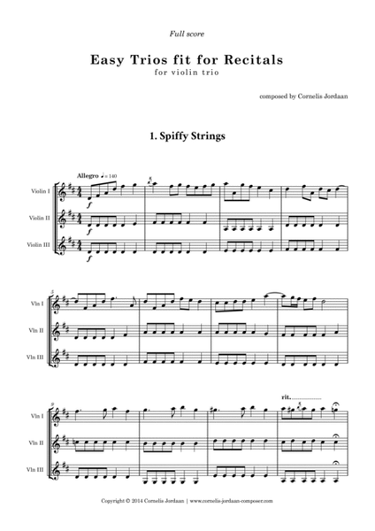 Easy Trios fit for Recitals, for violin trio
