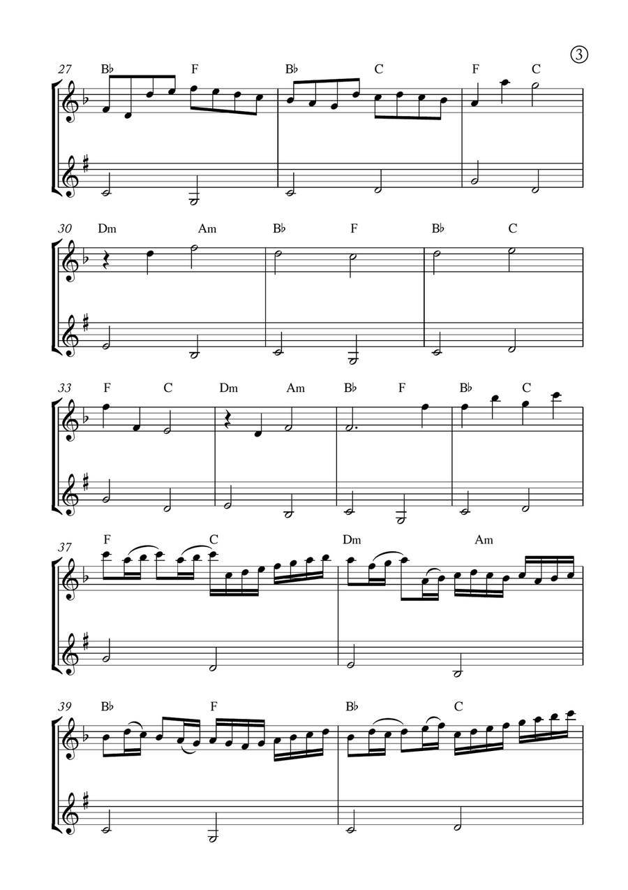 Canon in D Woodwind Duet scores gallery preview page 3