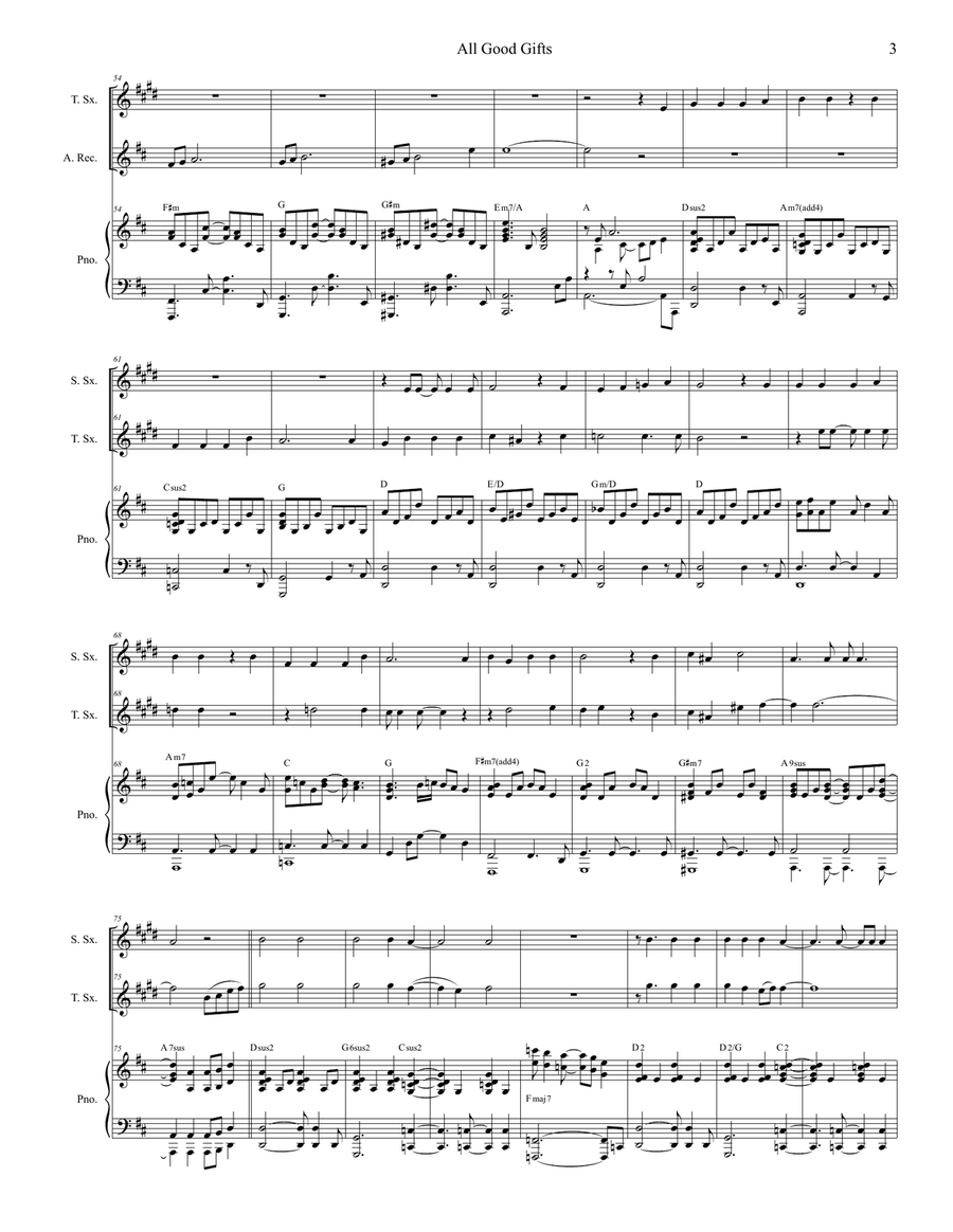 All Good Gifts Woodwind Duet scores gallery preview page 3