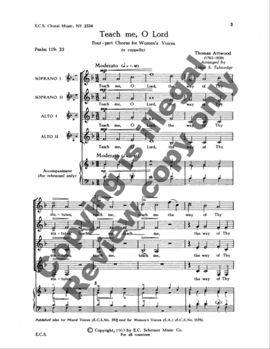 Teach Me, O Lord SSAA scores gallery preview page 6