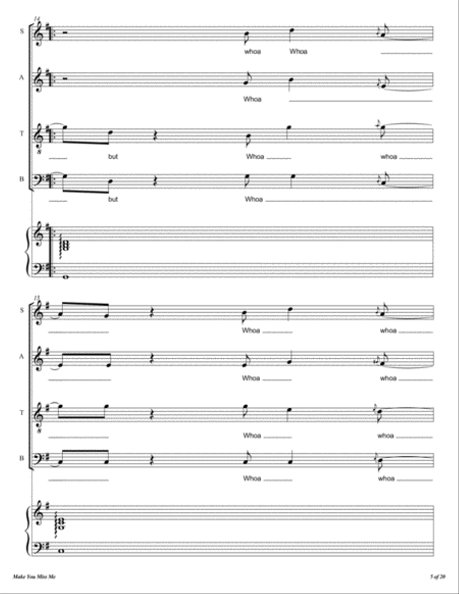 Make You Miss Me 4-Part scores gallery preview page 6