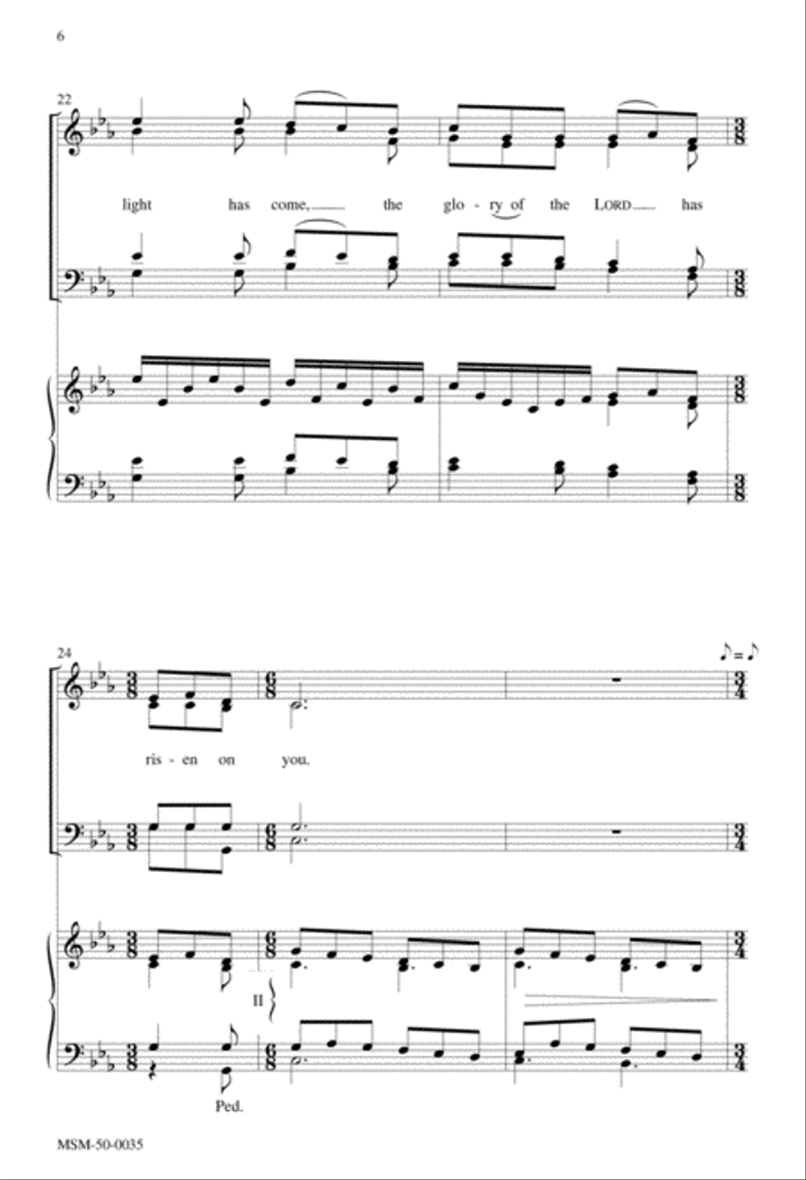 Arise, Shine, for Your Light Has Come 4-Part scores gallery preview page 5