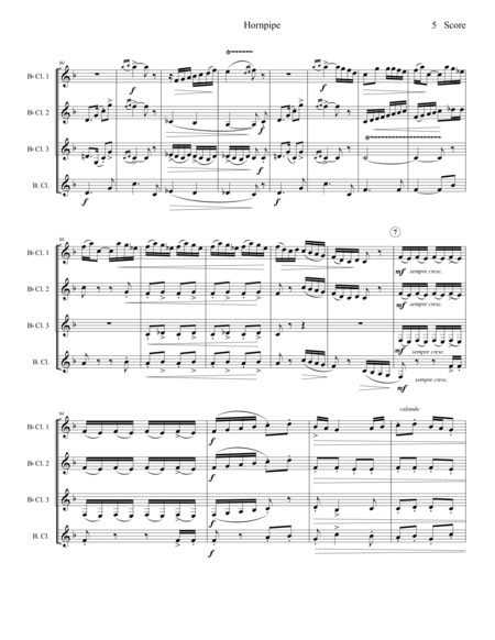 Hornpipe Set for Clarinet Quartet - Korngold image number null