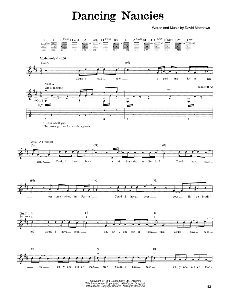 Dancing Nancies Acoustic Guitar scores gallery preview page 1