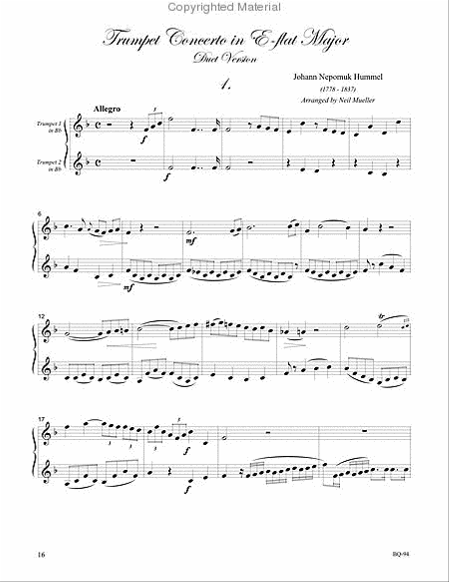 Three Classic Trumpet Concertos Trumpet scores gallery preview page 2