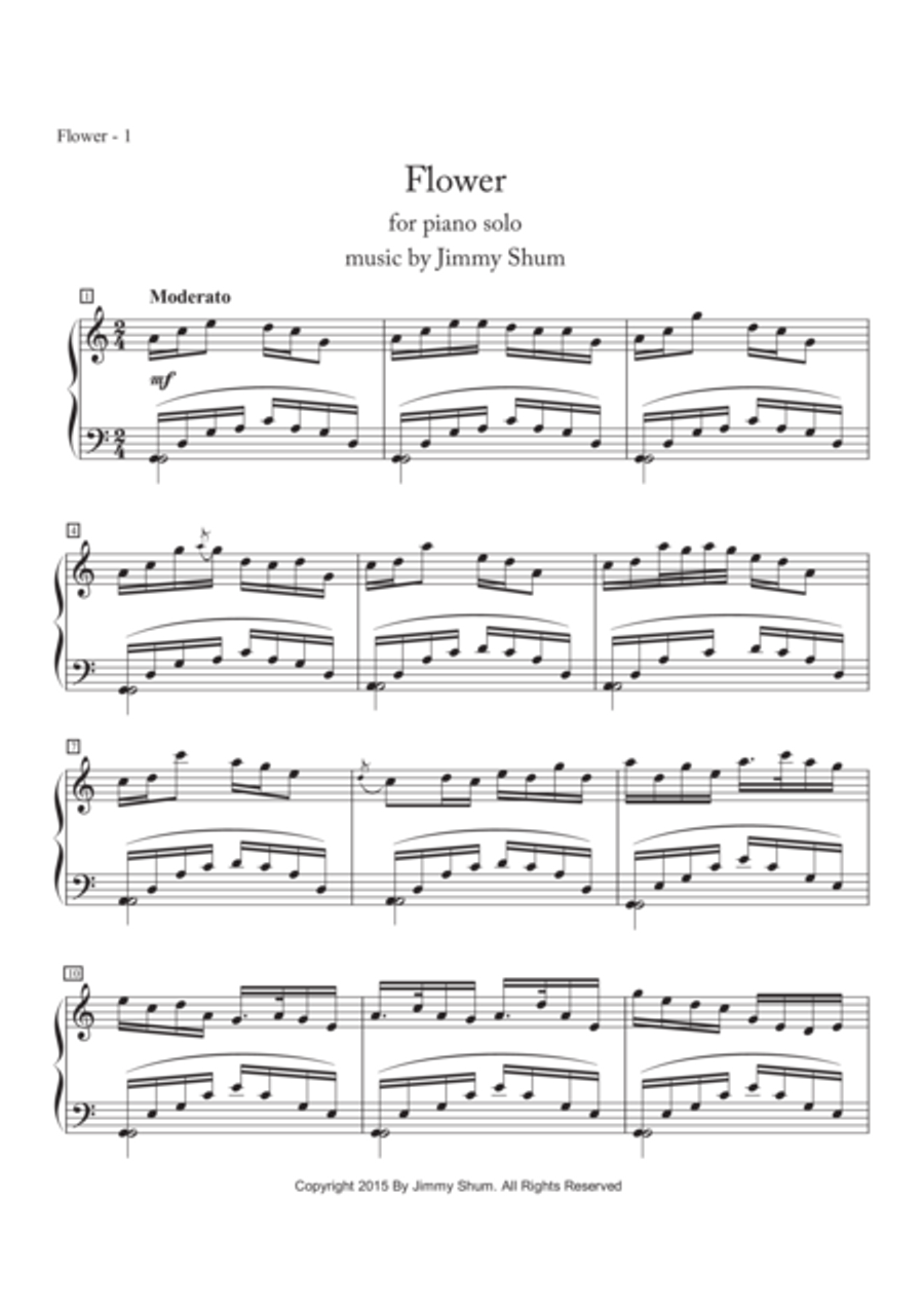 Flower Flower Piano Solo scores gallery preview page 1