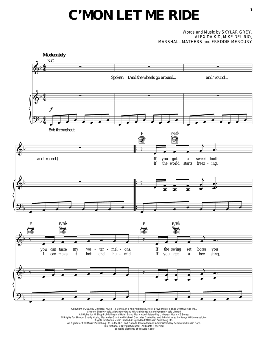 C'mon Let Me Ride Acoustic Guitar scores gallery preview page 1