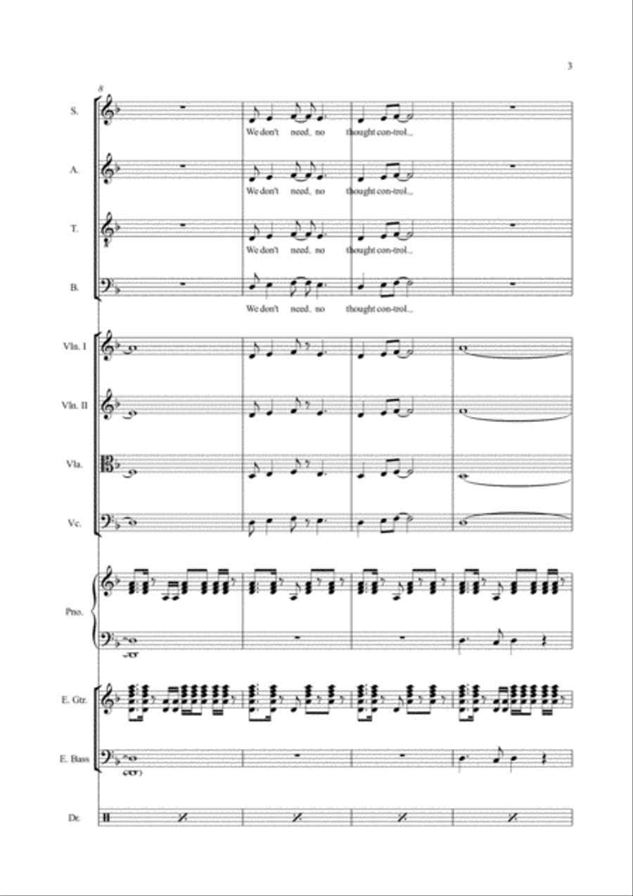 Another Brick In The Wall 4-Part scores gallery preview page 3