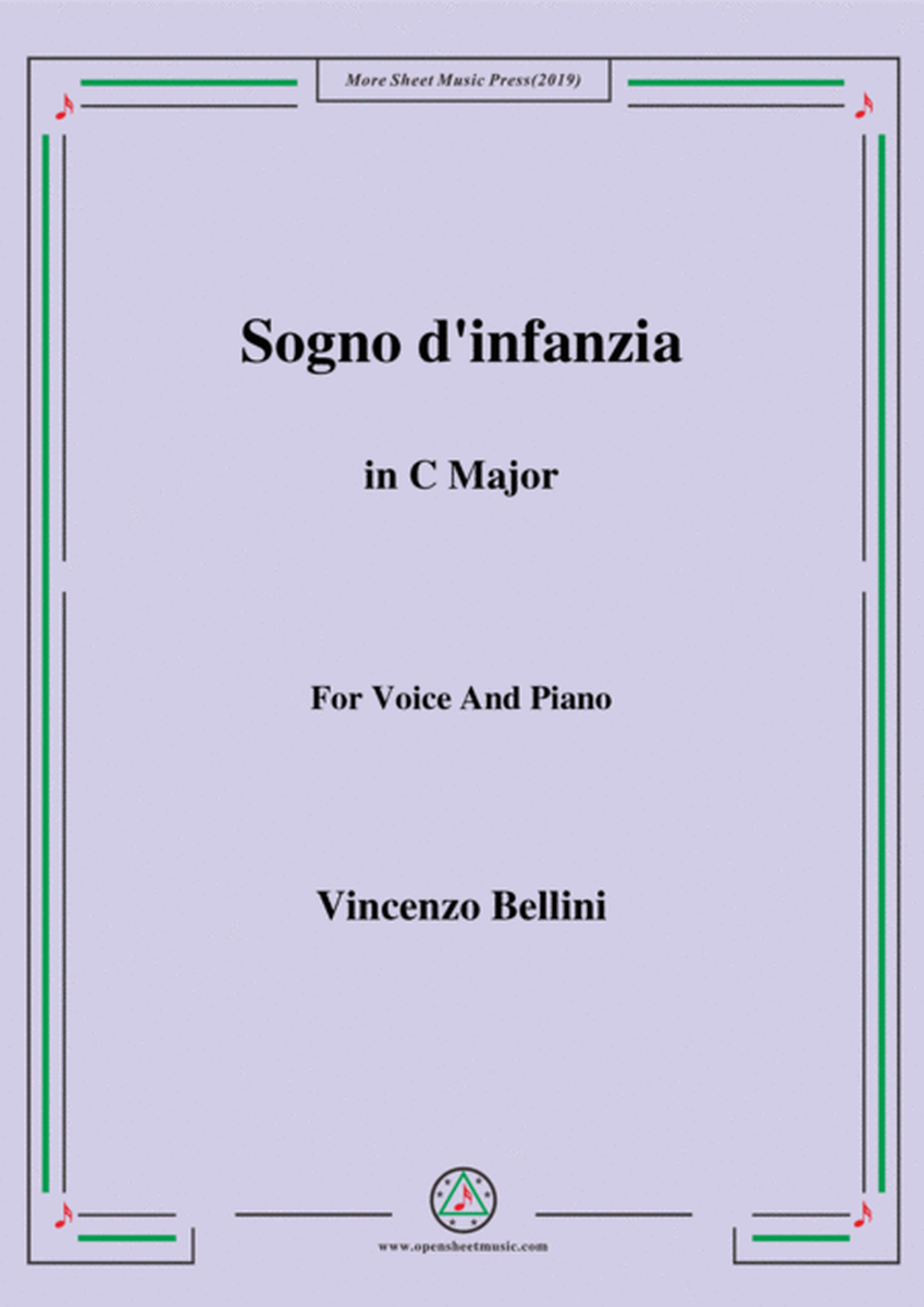 Bellini-Sogno d'infanzia in C Major,for Voice and Piano image number null