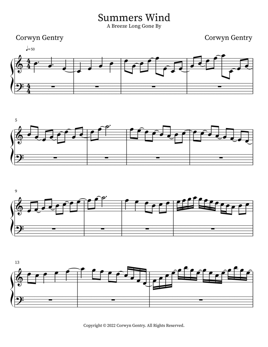 Summers Wind Flute Solo scores gallery preview page 1
