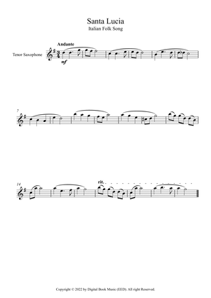 Book cover for Santa Lucia - Italian Folk Song (Tenor Sax)