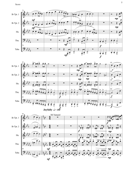 Hanukkah Medley for Brass Quintet-Score and Parts image number null
